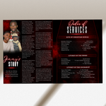 Red Funeral Program Canva Template | Red Theme | 8 Page Memorial Booklet