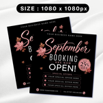 September Booking Flyer, Fall Booking Flyer, September Books Open Flyer, Hair Nails Wig Install Flyer, Salon Flyer, Editable Canva Template
