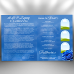 Light Blue Sky & Roses Funeral Program Template – preview image 4