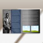 Blue & Gold Funeral Program Canva Template |8 Page Memorial Booklet