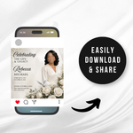 White & Black Funeral Announcement Flyer: Editable Canva Template (Digital Download)