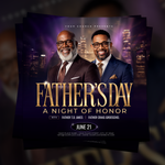 Father’s Day Flyer Template for Night of Honor, Event Guest Speaker Modern Purple & Gold Editable Canva