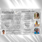Black Funeral Program Template: 8-Page Memorial, Celebration of Life (Canva Template, PDF Download)