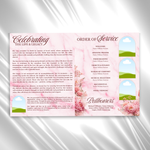 Pink Flower Funeral Program Template: 8-Page Memorial (Canva PDF)