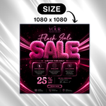 Flash Sale Flyer Template for Lash, Nail, Hair, Makeup, Esthetician | Salon Promo, Canva Editable