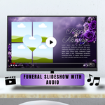 Purple Funeral Slideshow Template, Celebration of Life (Canva, 30 Slides, MP4)
