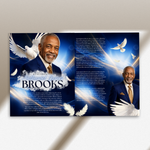 Blue Funeral Program Canva Template | 8 Page Memorial Booklet (Canva, PDF)