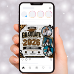 Editable Leopard Graduation Invitation Flyer, Graduation Party, Class Of 2026 Flyer, Graduate Flyer, Graduation Invitation Template