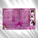Pink Roses Funeral Program Template: 8-Page Memorial (Canva PDF)