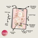 Pink Floral Wedding Website Template with RSVP: Editable Canva Design (Digital Download)