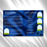 Royal Blue Roses Funeral Program Template: 8-Page Memorial (Canva PDF)