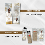White & Green Roses Funeral Program Template: 8-Page Memorial (Canva PDF)