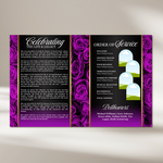 Royal Purple Roses Funeral Program Template: Celebration of Life (Canva, 8 Pages, Digital Download)