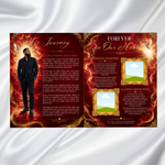 Red & Gold Funeral Program Template: 8-Page Memorial (Canva PDF)