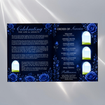 Blue Funeral Program Template: 8-Page Memorial (Canva, PDF Download)