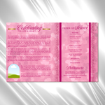 Pink Roses Funeral Program Template: Celebration of Life (Canva, 8 Pages, Digital Download)