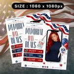 Memorial Day Booking Flyer, Memorial Day Special, May Booking, Memorial Day Exclusive Offer, Makeup, Hair, Lashes, Nails, Canva Editable