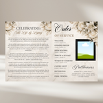 White Brown Funeral Program Template: 8-Page Memorial Program