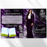 Purple Funeral Program Template, 8-Page Memorial (Canva, PDF)