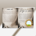Back & Gold Funeral Program Canva Template | Gold Theme | 8 Page Memorial Booklet