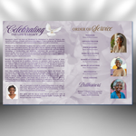 Purple Roses Funeral Program Template: 8-Page Memorial, Celebration of Life (Canva, PDF Download)