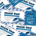 Editable Train Ticket Gift Voucher, Printable Boarding Pass (Digital Download)
