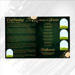 Green and Gold Funeral Program Template: 8-Page Memorial (Canva PDF)