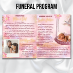 Baby Girl Funeral Program Template, 8-Page Memorial (Canva, PDF)