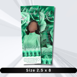 White and Green Roses Memorial Bookmark Template: Funeral Keepsake (Canva PDF)