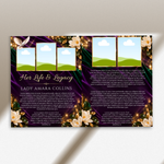 Purple Funeral Program Canva Template | 8 Page Memorial Booklet