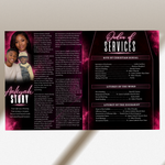 Pink Funeral Program Canva Template | Pink Theme | 8 Page Memorial Booklet