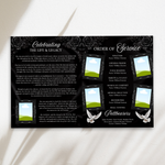 Black Funeral Program Template: 8-Page Memorial (Canva PDF)