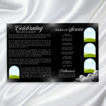Black Cloud Funeral Program Template: 8-Page Memorial (Canva Template, PDF Download)