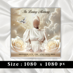 White Rose Funeral Announcement Flyer: Celebration of Life Canva Template (Digital Download)