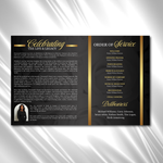 Black & Gold Funeral Program Template: 8-Page Memorial (Canva Editable Digital Download)
