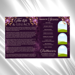 Purple Floral Funeral Program Template, 8-Page Memorial (Canva, PDF)