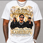 Memorial T-Shirt Canva Template, White Gold Heavenly In Loving Memory, Celebration of Life Design