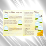 Yellow & Brown Roses Funeral Program Template: 8-Page Memorial (Canva PDF)