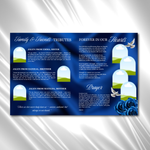 Royal Blue Roses Funeral Program Template: 8-Page Memorial (Canva PDF)