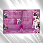 Pink Roses Funeral Program Template: 8-Page Memorial (Canva PDF)