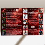 Red Funeral Program Canva Template | Red Theme | 8 Page Memorial Booklet (8.5 x 11 in)