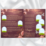 Dusty Rose Funeral Program Template | Elegant Memorial Service Canva Template | Celebration of Life Program 8-Page Memorial (Canva, PDF)