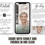 Memorial Announcement Canva Template | Editable Funeral Invitation | Celebration of Life with Photo