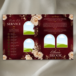Red Funeral Program Canva Template | 8 Page Memorial Booklet