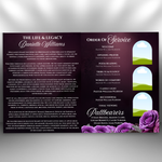 Purple Roses Funeral Program Template: 8-Page Memorial (Canva PDF)