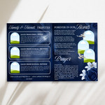 Blue Funeral Program Canva Template | 8 Page Memorial Booklet (Canva, PDF)