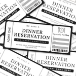 Boho Dinner Reservation Ticket Template, Editable Canva Gift (Digital Download)