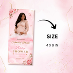 Editable Pink Baby Shower Program Template with Photo | Baby Shower Itinerary | It's a Girl Celebration | Order of Events Canva
