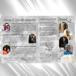 Black Funeral Program Template: 8-Page Memorial, Celebration of Life (Canva Template, PDF Download)