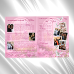 Pink Funeral Program Template: 8-Page Celebration of Life (Canva, PDF Download)